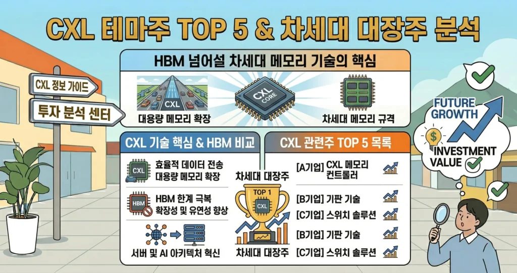 CXL 테마주 관련주 TOP 5, HBM 넘어설 차세대 대장주 분석