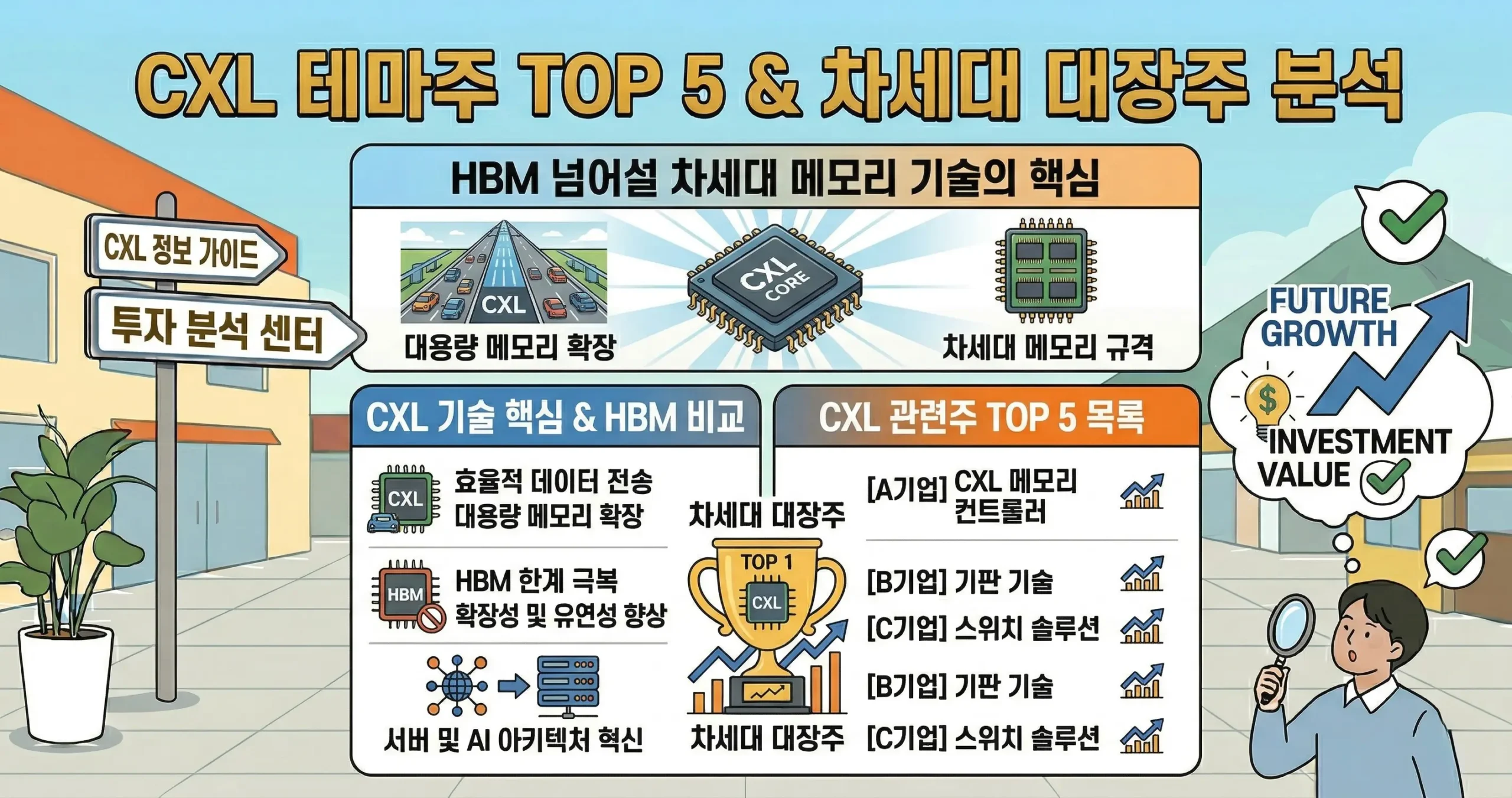 CXL 테마주 관련주 TOP 5, HBM 넘어설 차세대 대장주 분석