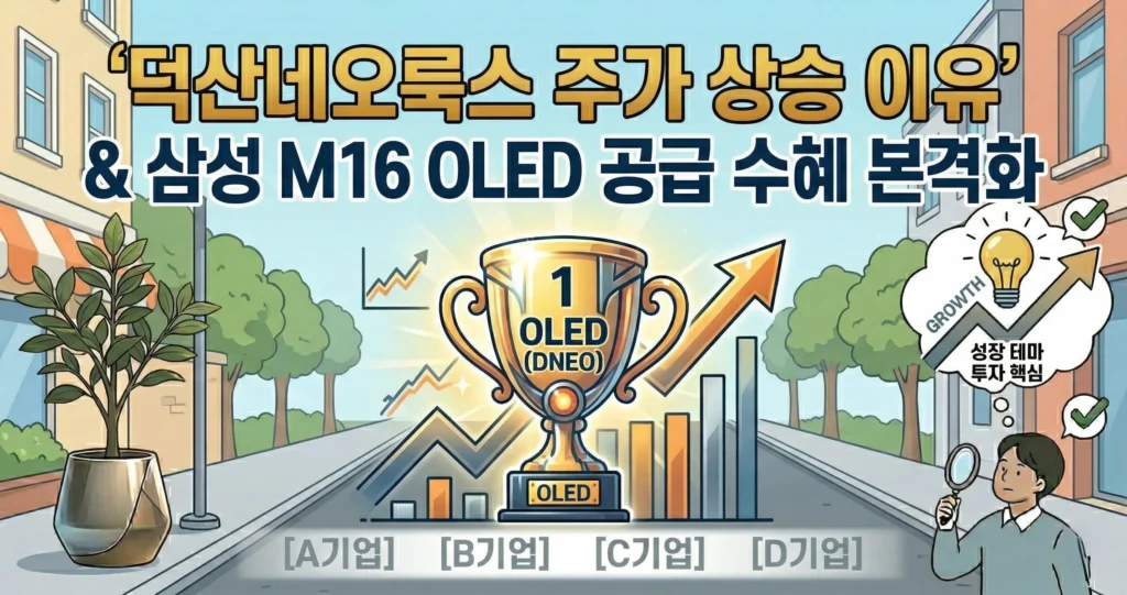 덕산네오룩스 주가 상승 이유, 삼성 M16 OLED 공급 수혜 본격화
