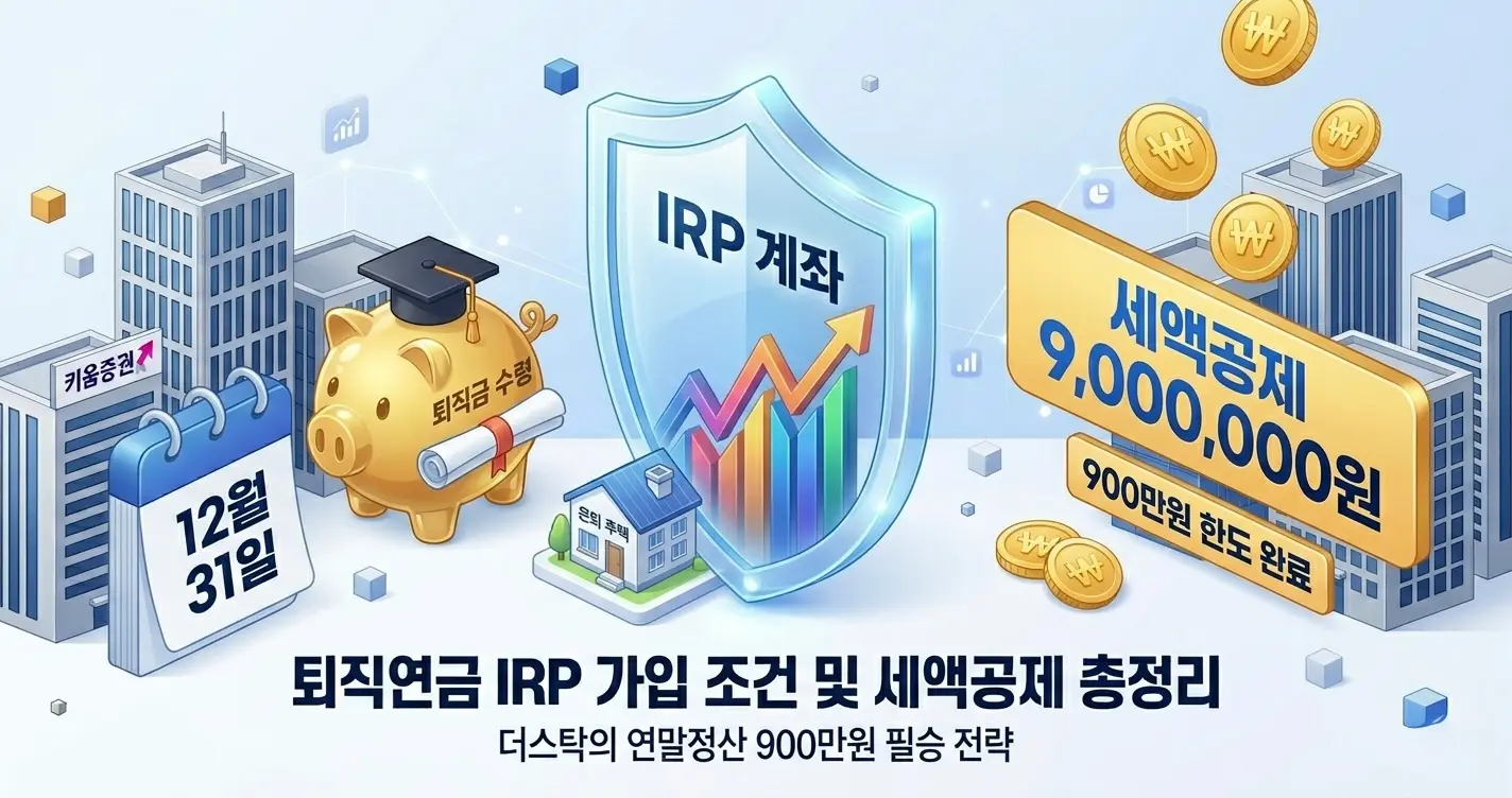 퇴직연금 IRP 가입 조건 및 세액공제 혜택 900만원 한도 채우는 법