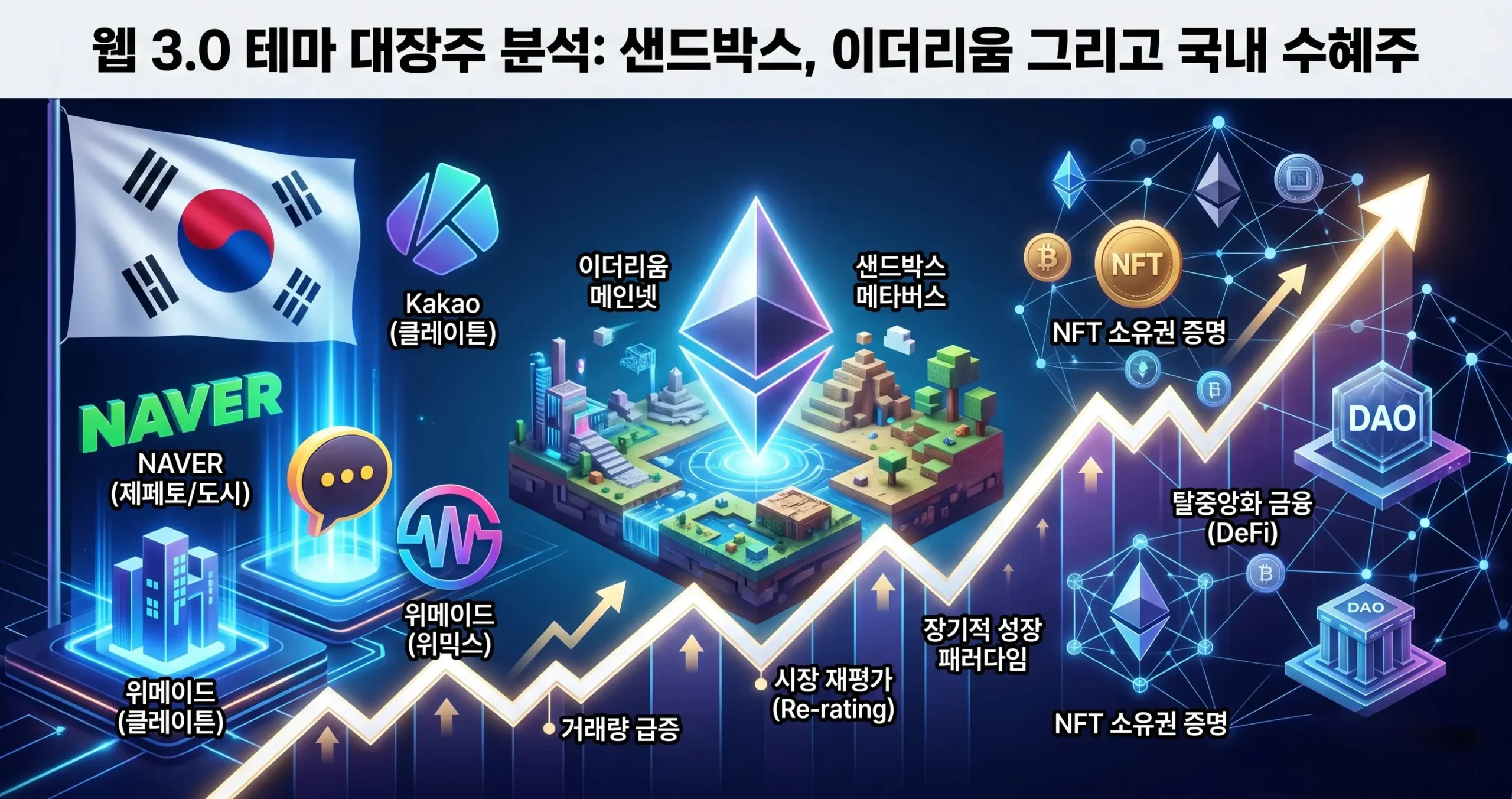 웹 3.0 테마 대장주 TOP 3 샌드박스, 이더리움 그 다음 국내 수혜주는?