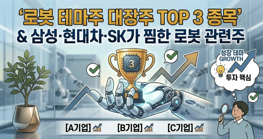 로봇 테마주 대장주 TOP 3 종목 삼성·현대차·SK가 찜한 로봇 관련주