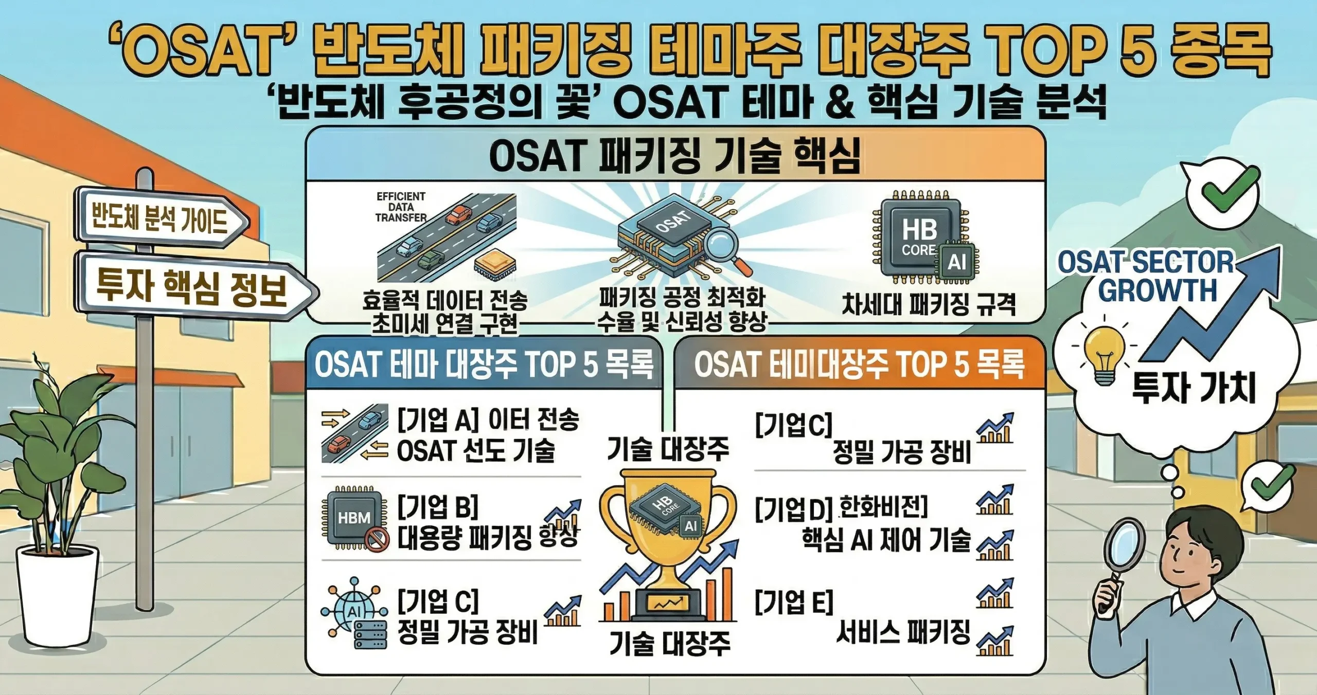 반도체 후공정의 꽃 'OSAT' 반도체 패키징 테마주 대장주 TOP 5 종목