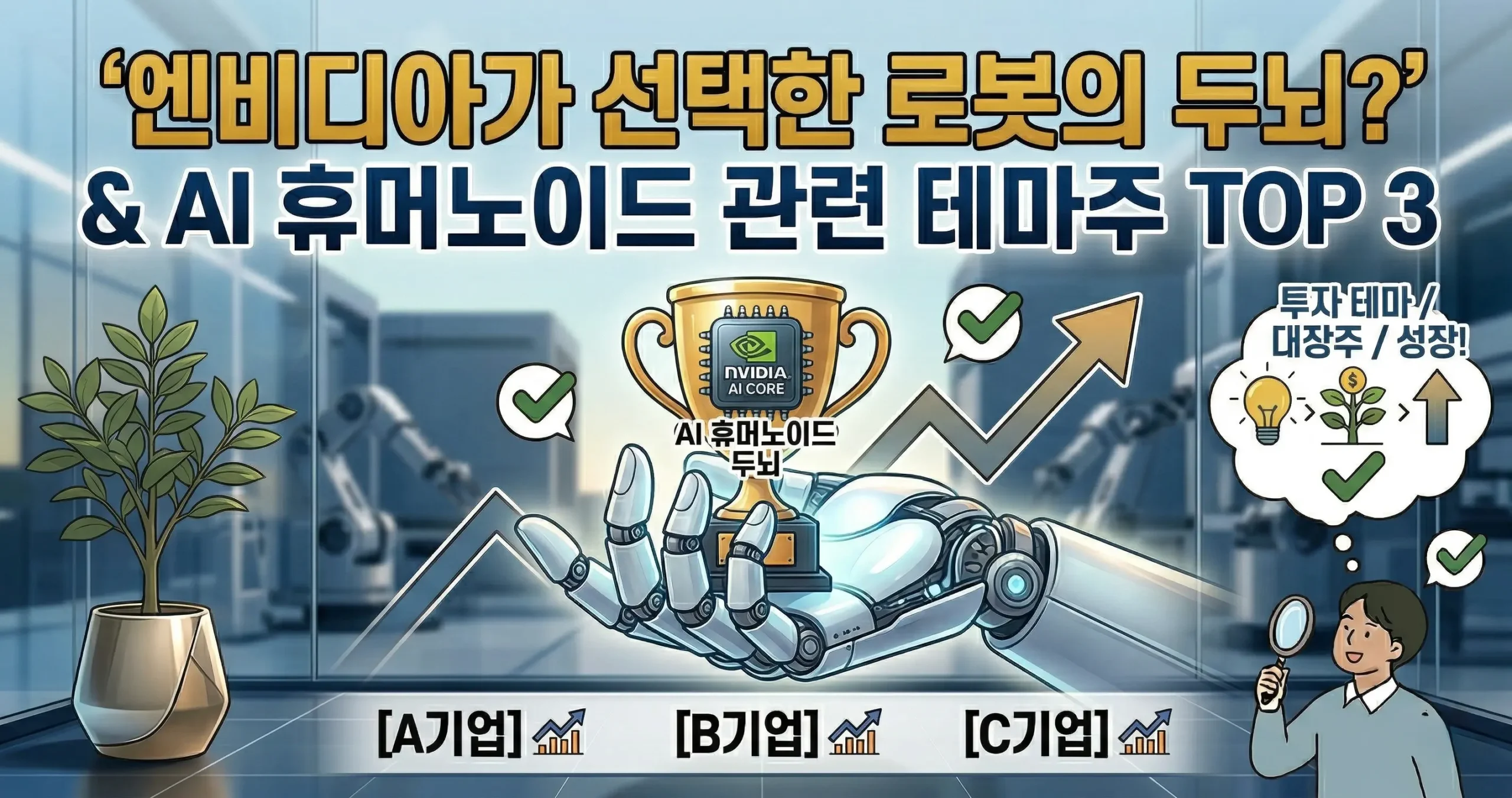 엔비디아가 선택한 로봇의 두뇌? AI 휴머노이드 관련 테마주 TOP 3