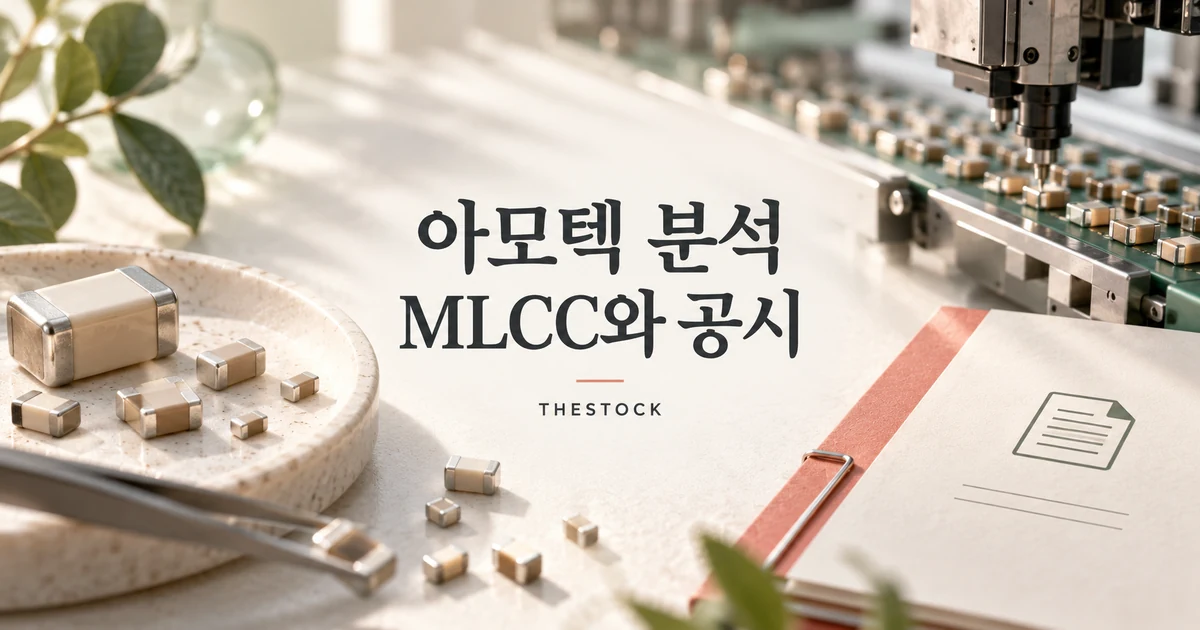 아모텍 주가 분석: MLCC 사업과 국민연금 공시 읽는 법