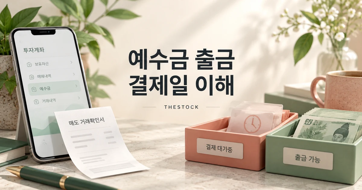 예수금 D+2 출금 가능 금액: 주식 매도 후 돈은 언제 쓰나요?