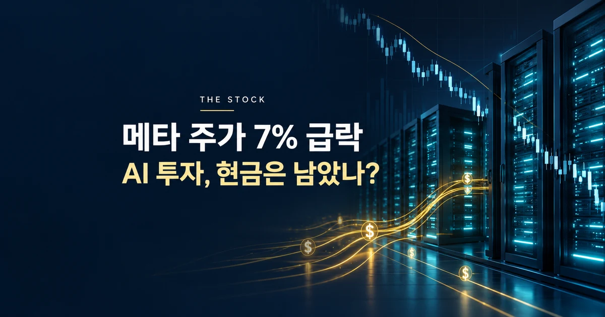 메타 주가 급락과 AI 설비투자 현금흐름을 분석하는 더스탁 이미지